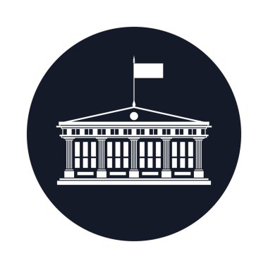 Okul ev ile bir bayrak simgesi