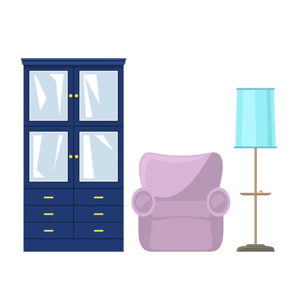 Muebles para el salón — Vector de stock