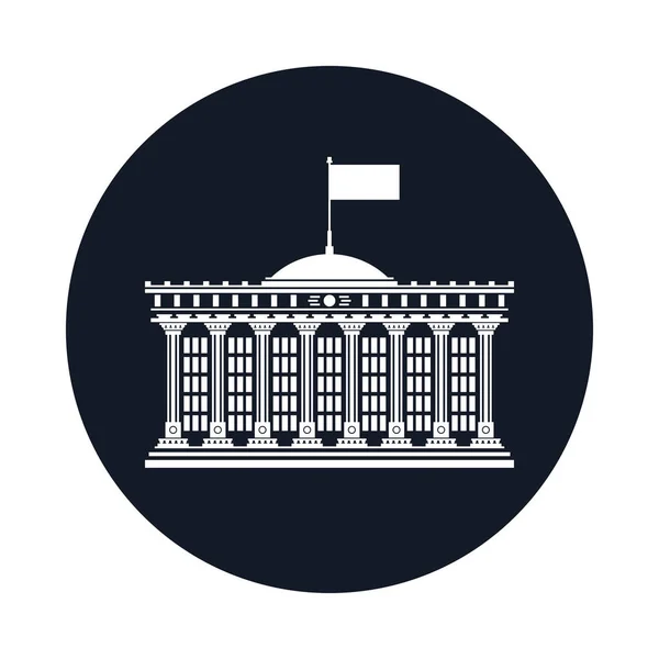 Ikona s bankovní dům, samostatný — Stockový vektor