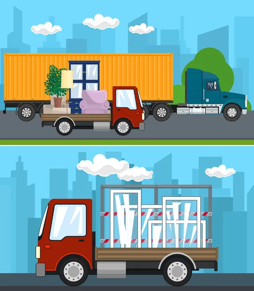 运输服务和物流 — 图库矢量图片