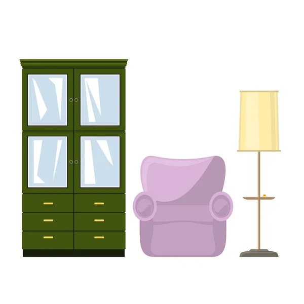 Mobília para a sala de estar — Vetor de Stock