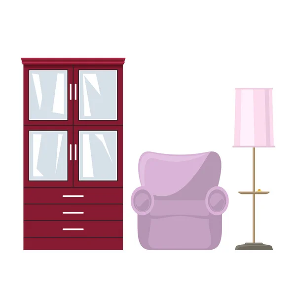 Muebles para el salón — Vector de stock