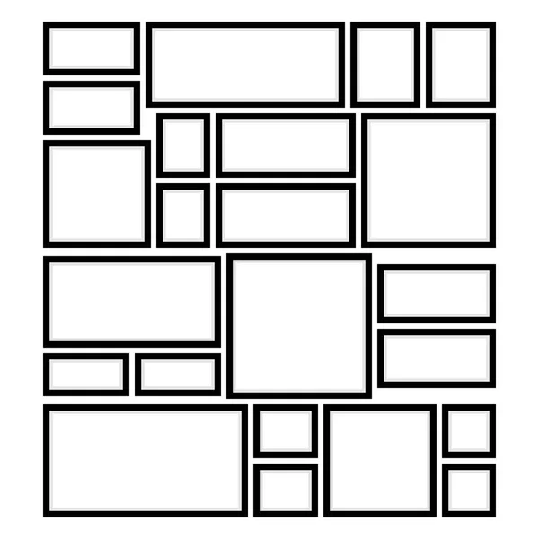 Quadros quadrados e retangulares na parede — Vetor de Stock