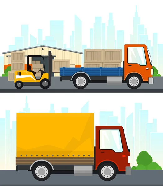 Set of Cargo and Storage Services — Stock Vector