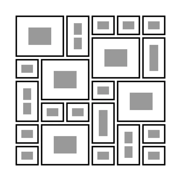 Cadres rectangulaires sur le mur — Image vectorielle