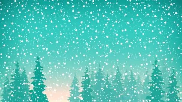 Snowfall, Snow Falls on the Spruce — Stock Video