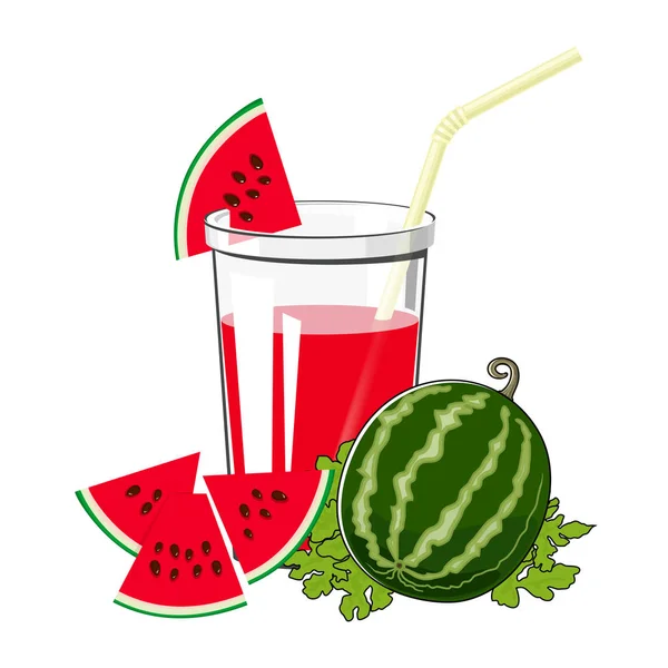 Glas Wassermelonensaft — Stockvektor