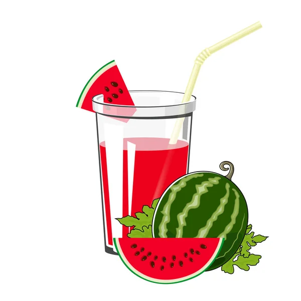 Glass of Watermelon Juice — Stock Vector