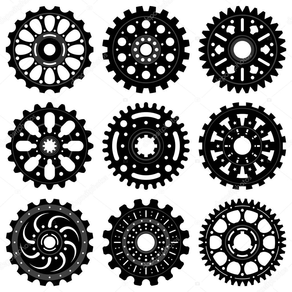 Set of gear wheels or cogs