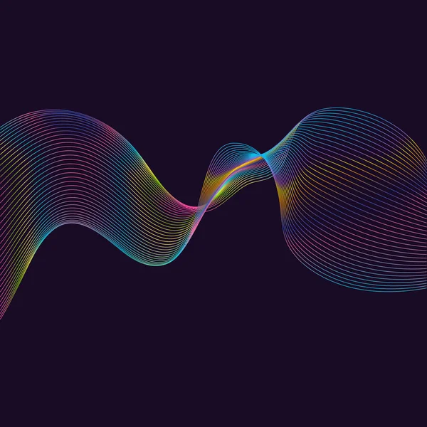 Fondo abstracto con olas de colores — Vector de stock