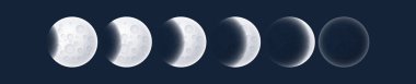 Phases of the gray moon clipart