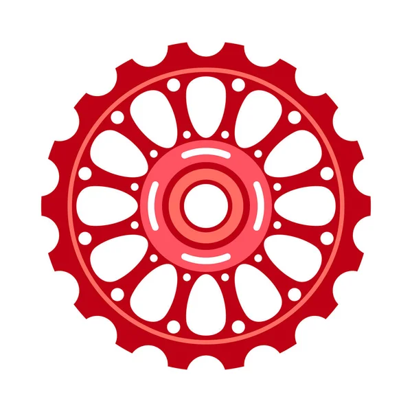 Red gear wheel or cog — Stock Vector