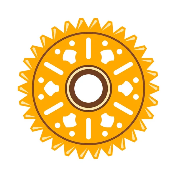 Yellow gear wheel or cog — Stock Vector