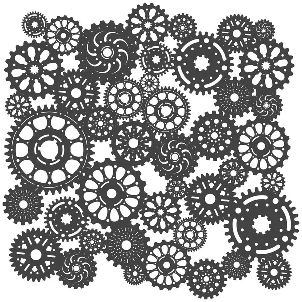 Set of gear wheels or cogs — Stock Vector