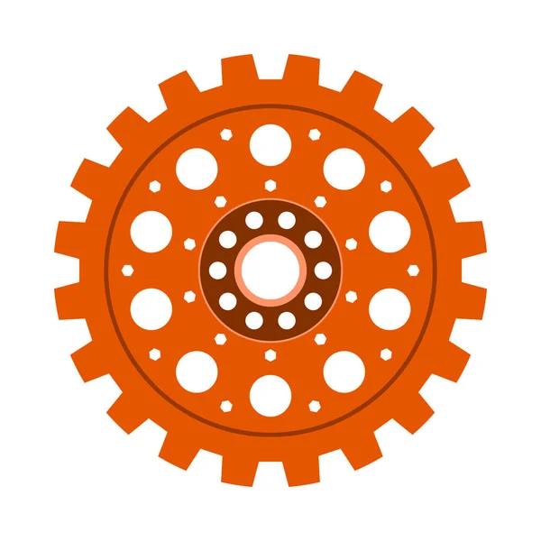 Roda de engrenagem laranja ou engrenagem — Vetor de Stock