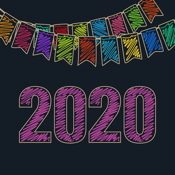 Новий рік Святковий фон 2020 — стоковий вектор