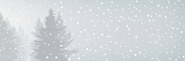 Winterbanner met sneeuw in het bos — Stockvector