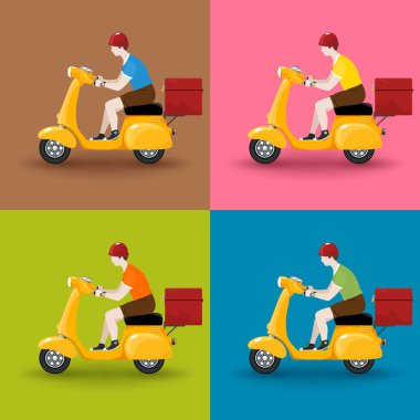 Teslimat için kutuları olan eski mobiletler.