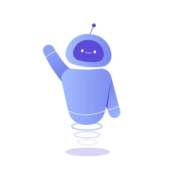 聊天机器人吉祥物 人工智能 虚拟助手 创新技术 通信帮助服务 客户支持机器人 孤立的现代矢量图解 — 图库矢量图片#