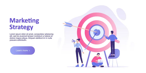 Marketing Strategiekonzept Content Strategy Customer Targeting Und Management Landing Page — Stockvektor