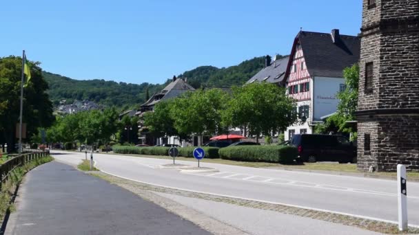 Hatzenport Germany Known Its Fine Wines Many Vinyards Hillsides Town — Stock Video