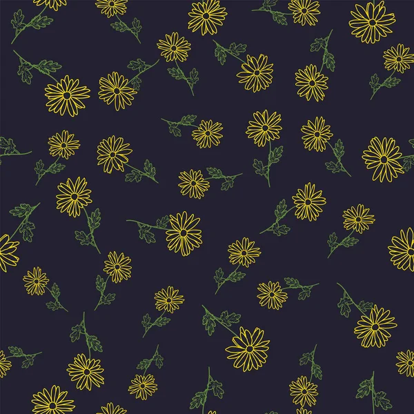 Soyut çiçekler el çizimi karalama papatya çiçeği çizimi kusursuz desen tasarımı