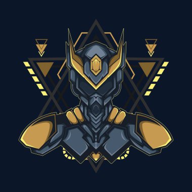 Sarı Şövalye robot çizimi.