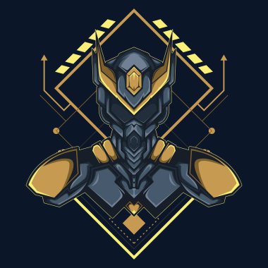 Sarı Şövalye robot çizimi.