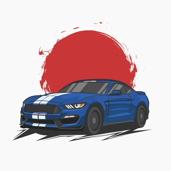 Illustrazione Auto Sportive Shirt Design — Vettoriale Stock