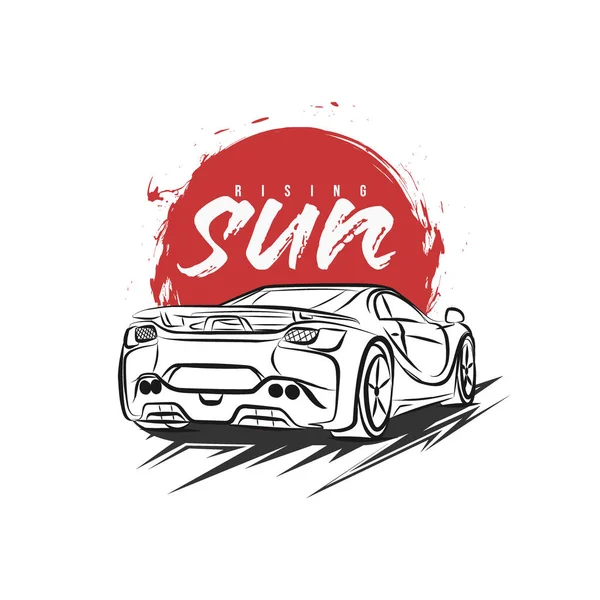 Sport Auto Illustratie Voor Shirt Ontwerp — Stockvector