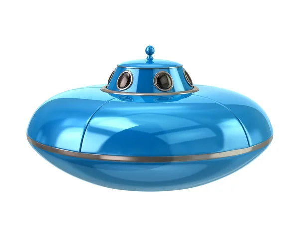 Ufo Blue Alien Spaceship Isolated White Background Illustration — Stock Photo, Image