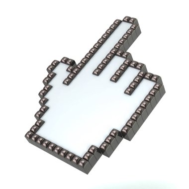Beyaz arka plan üzerinde 3d illüstrasyon izole el fare imleci 