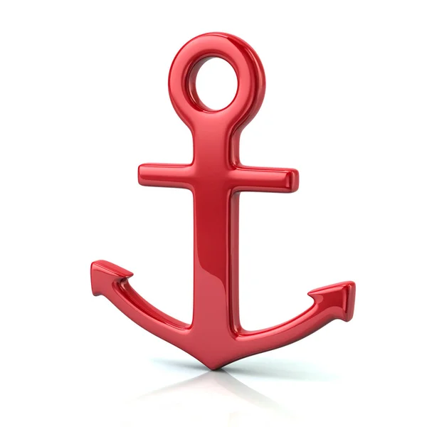Red Anchor Icon Isolated White Background Illustration — Stock Photo, Image
