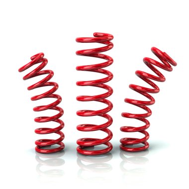 Beyaz zemin üzerine kırmızı çökmekten bahar 3d çizim