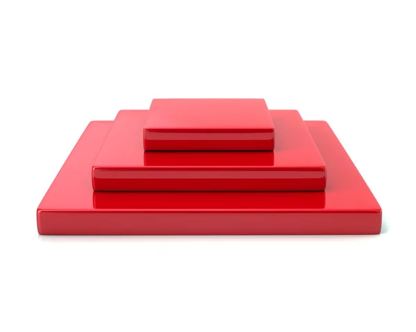Vazio Vermelho Quadrado Pódio Ilustração Fundo Branco — Fotografia de Stock
