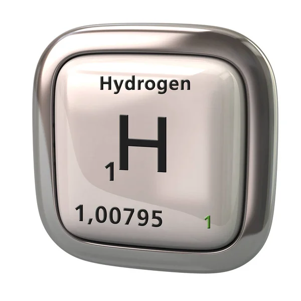 Hidrogénio Elemento Químico Tabela Periódica Ilustração Sobre Fundo Branco — Fotografia de Stock