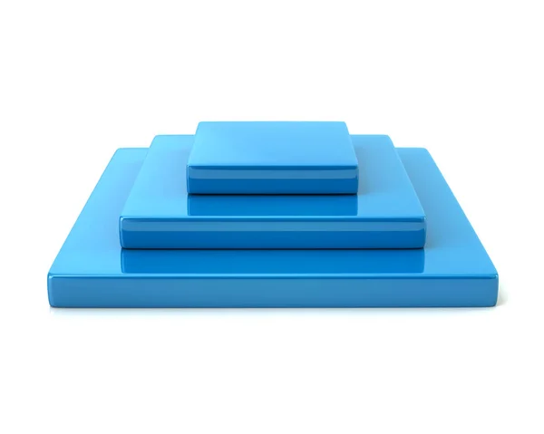 Vazio Azul Quadrado Pódio Ilustração Fundo Branco — Fotografia de Stock
