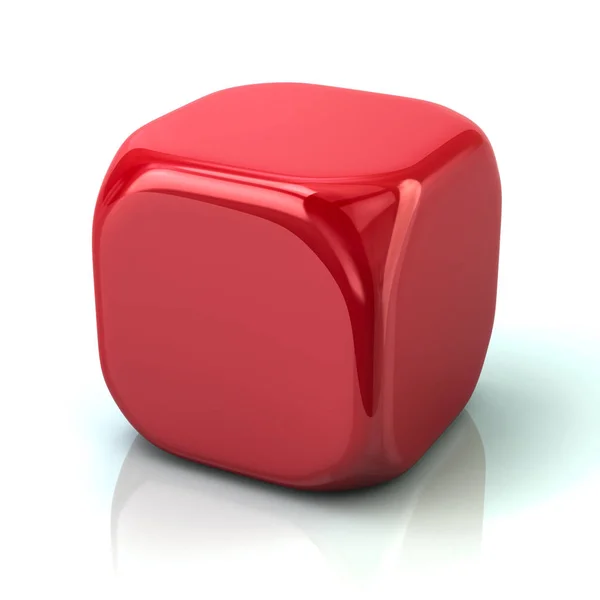 Cube Rouge Illustration Sur Fond Blanc — Photo