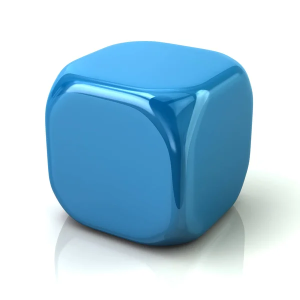 Blue Cube Illustration White Background — Stock Photo, Image