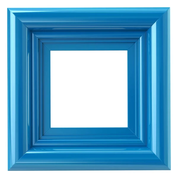 Quadrato Blu Cornice Illustrazione Isolato Bianco — Foto Stock