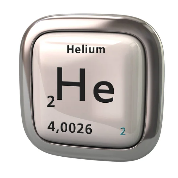 Elemento Químico Hélio Tabela Periódica Sobre Fundo Branco — Fotografia de Stock