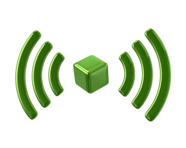 Grüne Netzwerk Symbol Abbildung Auf Weißem Hintergrund — Stockfoto