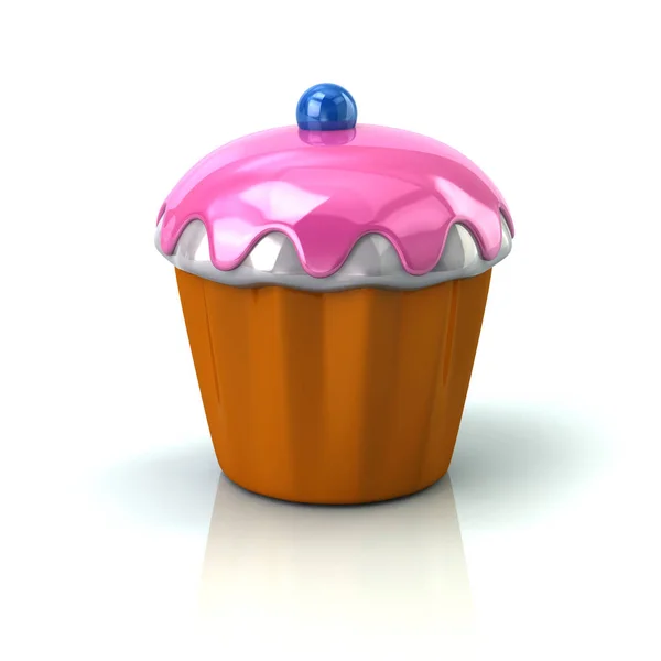 Cupcake Eller Muffins Med Blåbär Illustration Vit Bakgrund — Stockfoto