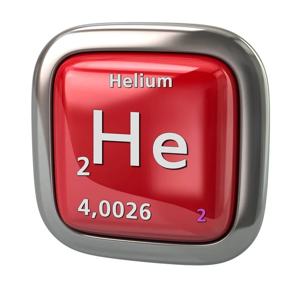 Helium Elemento Químico Tabla Periódica Icono Rojo Ilustración Sobre Fondo —  Fotos de Stock