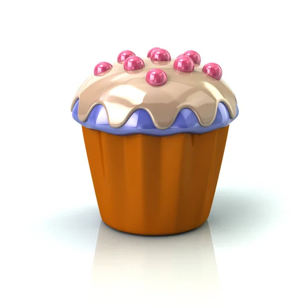 Muffin Εικονίδιο Απεικόνιση Λευκό Φόντο — Φωτογραφία Αρχείου