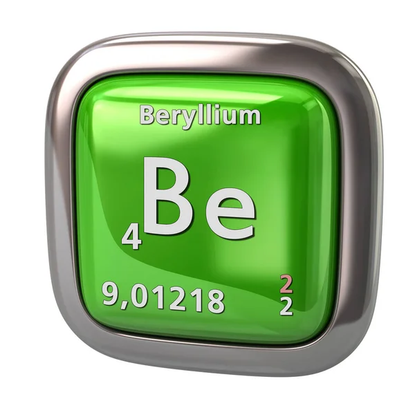 Beryllium Sein Chemisches Element Aus Dem Periodensystem Grünes Symbol Abbildung — Stockfoto