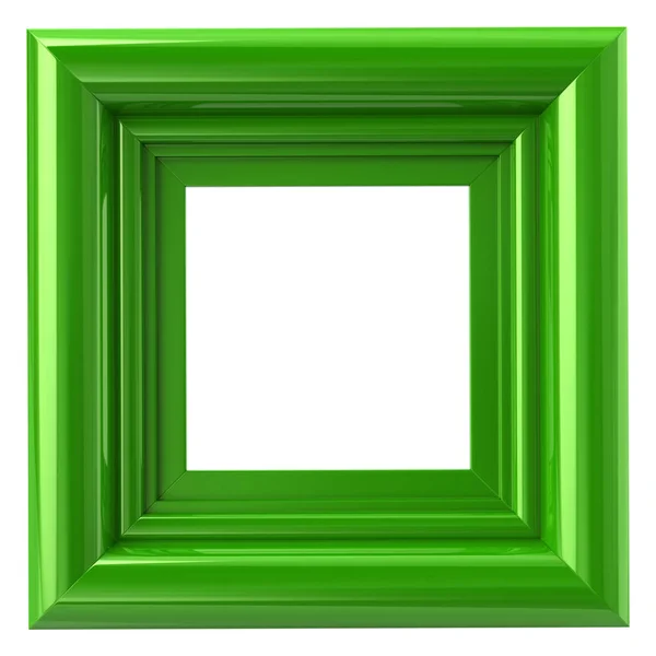 Quadrado Quadro Verde Ilustração Isolado Branco — Fotografia de Stock