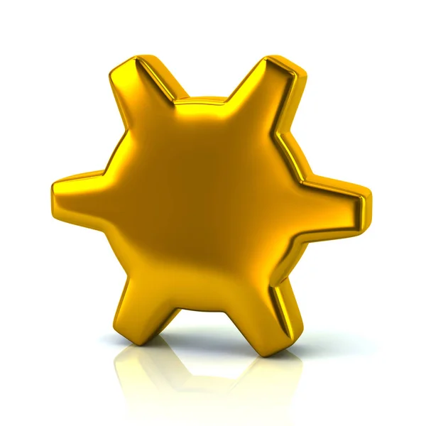 Goldene Zahnradeinstellungen Symbol Abbildung Auf Weißem Hintergrund — Stockfoto