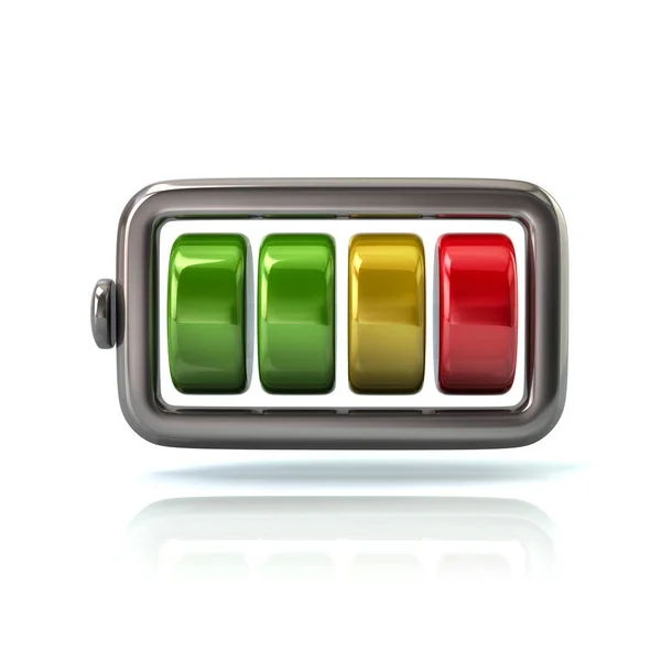 Glanzende Batterij Pictogram Illustratie Witte Achtergrond — Stockfoto