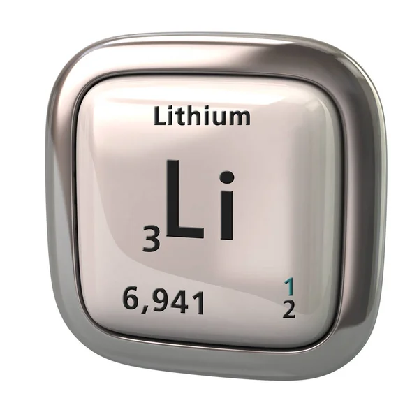 Litu Pierwiastek Chemiczny Periodic Table Ilustracja Białym Tle — Zdjęcie stockowe